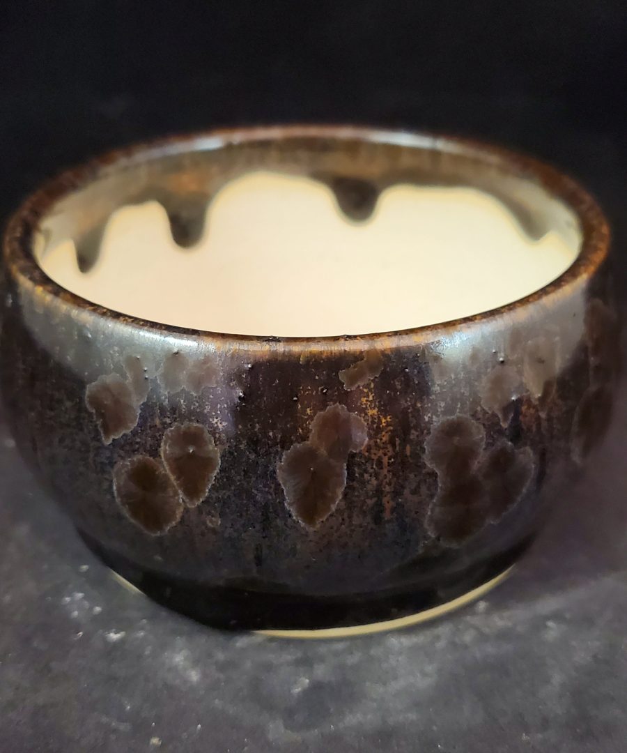 Crystalline-patterned Ceramic Bonsai Pot