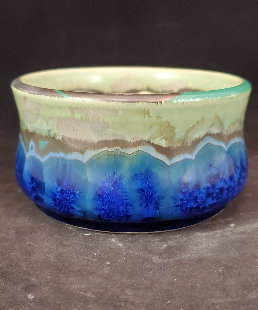 Crystalline-star Motif Ceramic Bonsai Pot