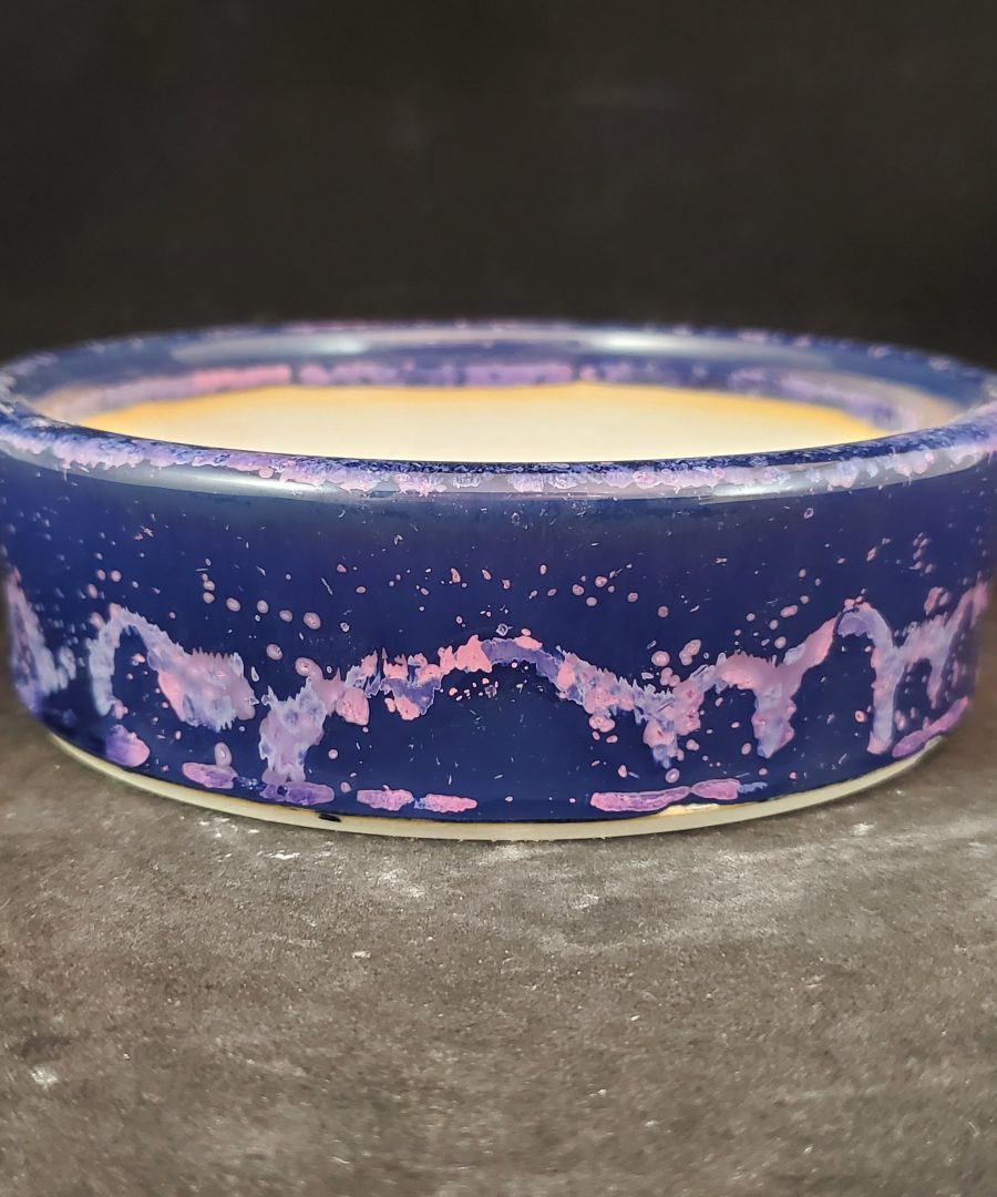 Splatter-glazed Ceramic Bonsai Pot