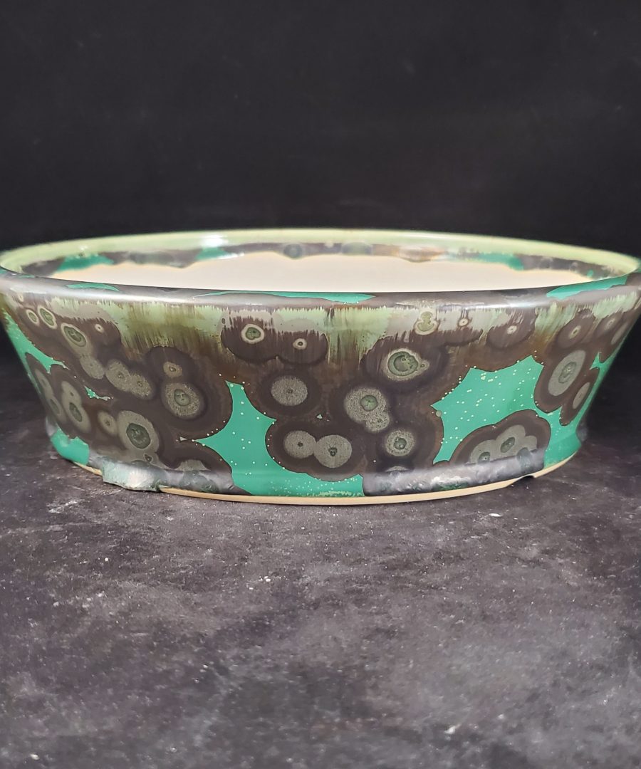 Marbled Organic Motif Ceramic Bonsai Pot