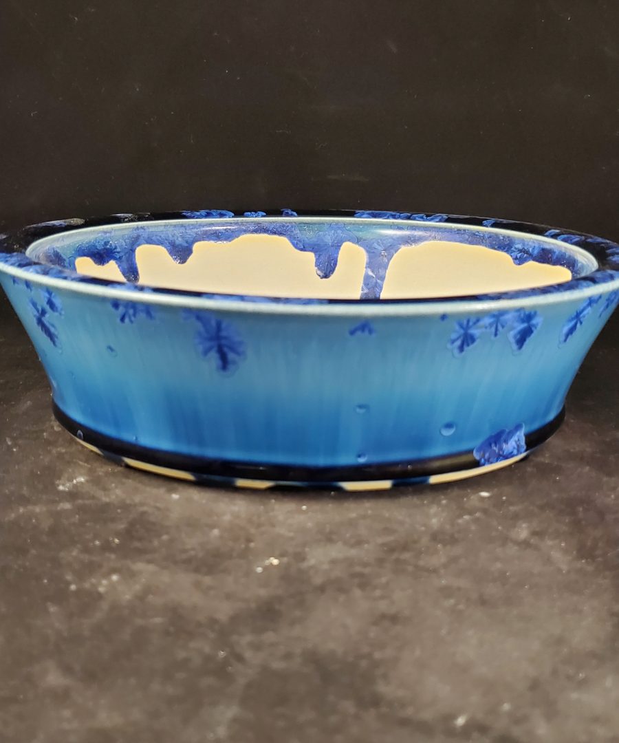 Floral-motif Ceramic Bonsai Pot