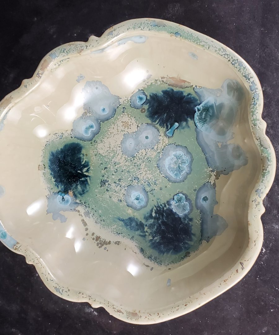 Scalloped-rim Artisanal Ceramic Dish