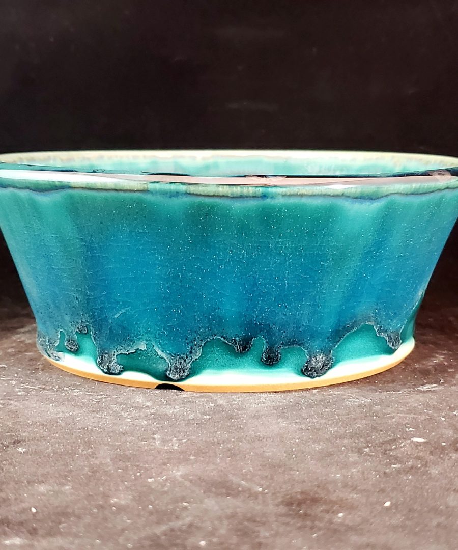 Glaze-dripped Ceramic Bonsai Pot