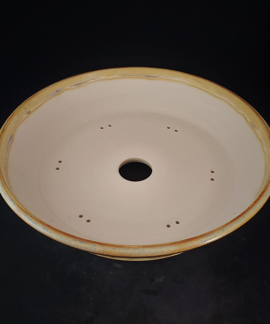 Crackled-marbled Glaze Ceramic Bonsai Pot