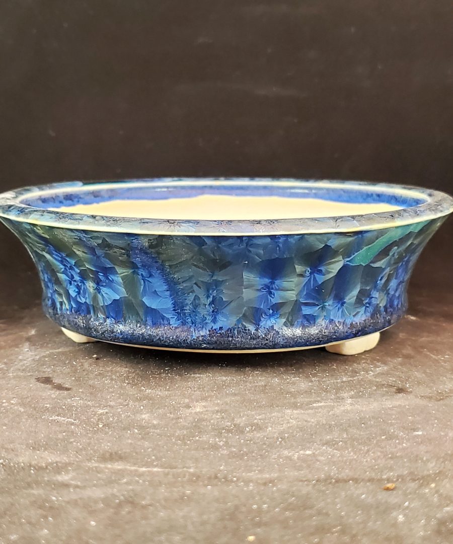 Crystalline-starburst Ceramic Bonsai Pot