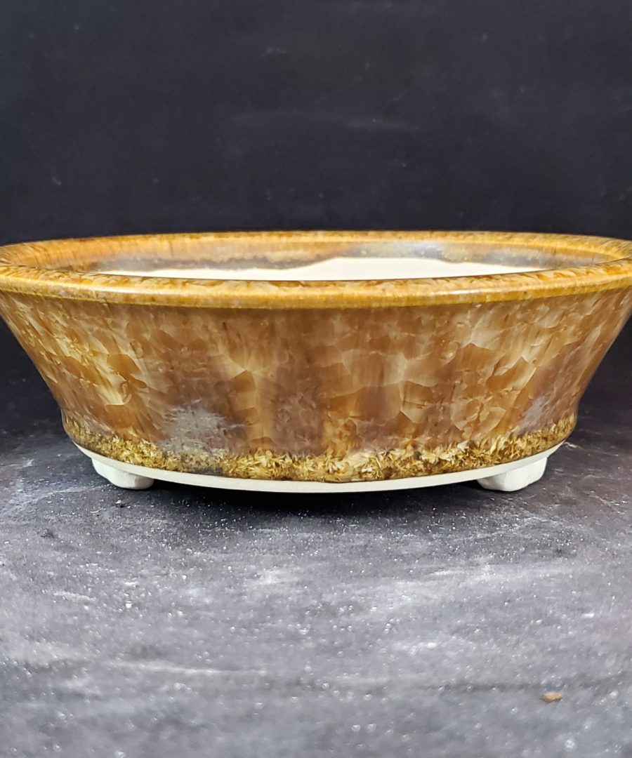 Crackled-ice Glaze Ceramic Footed Bonsai Pot
