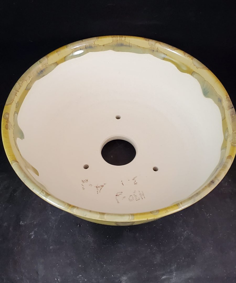 Organic-marbled Ceramic Footed Bonsai Pot