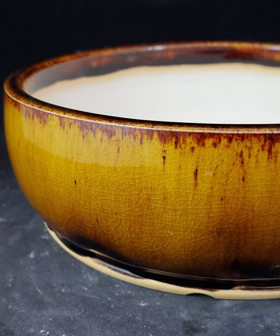 Crackled-gradient Glaze Ceramic Bonsai Pot