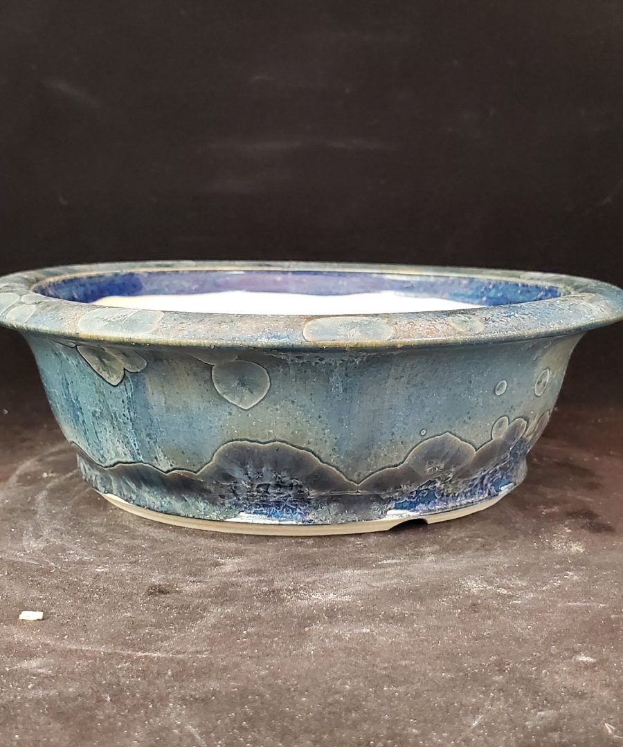 Petal-shaped Bubble-textured Ceramic Bonsai Pot