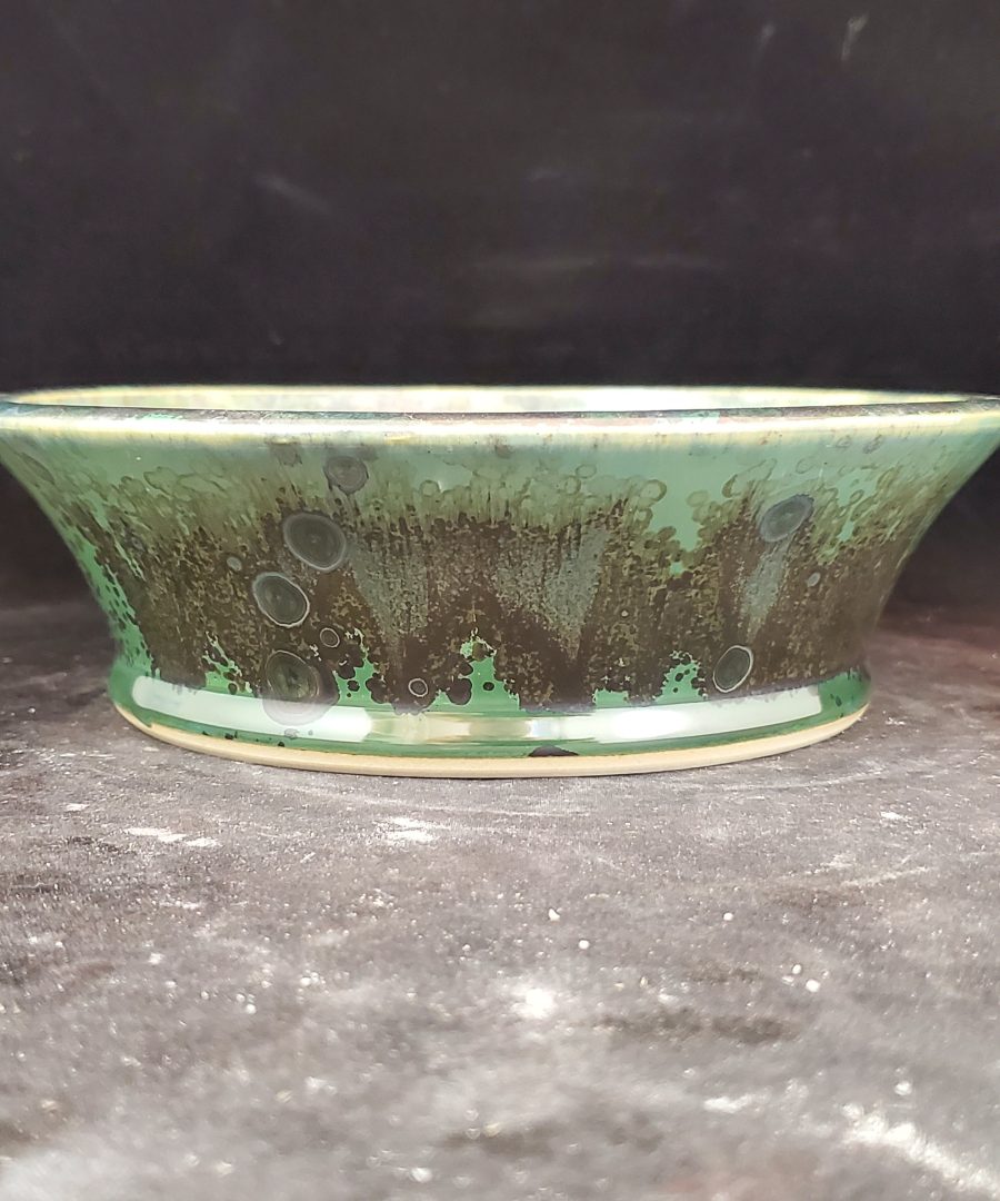 Bubbled-gradient Glaze Flared-rim Ceramic Bonsai Pot