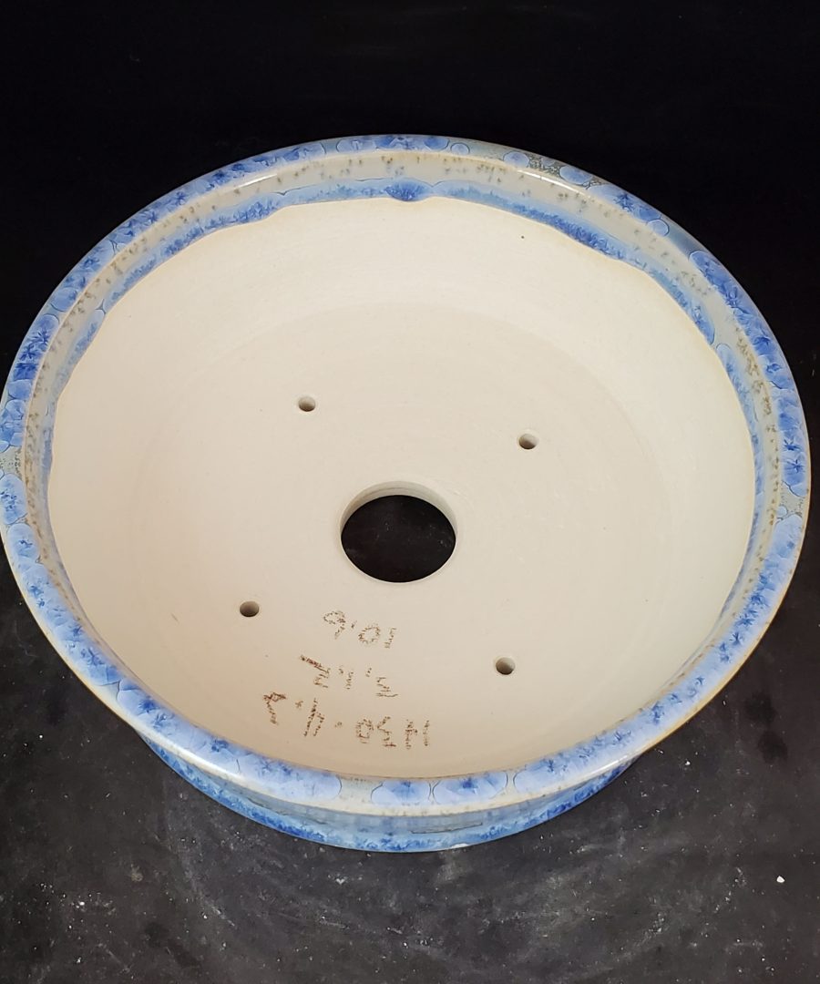 Crackled Glaze Floral-motif Ceramic Bonsai Pot