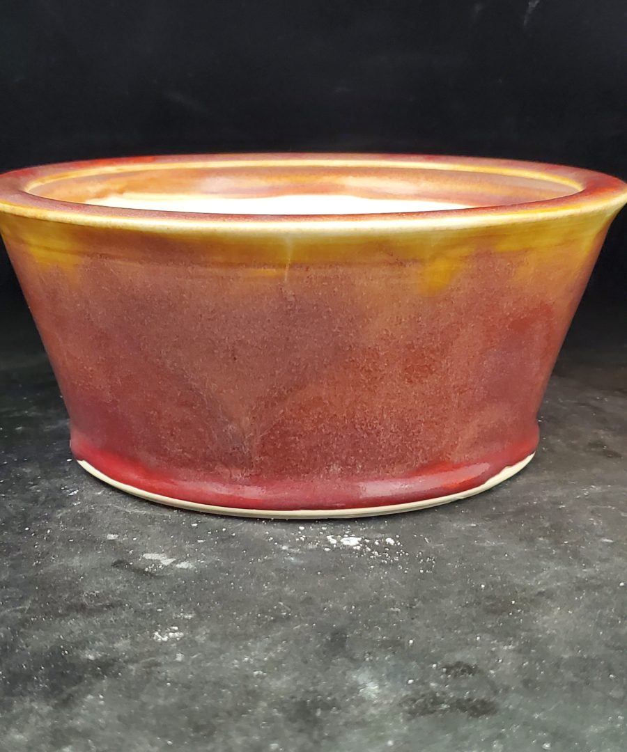 Marbled-gradient Flared-rim Ceramic Bonsai Pot