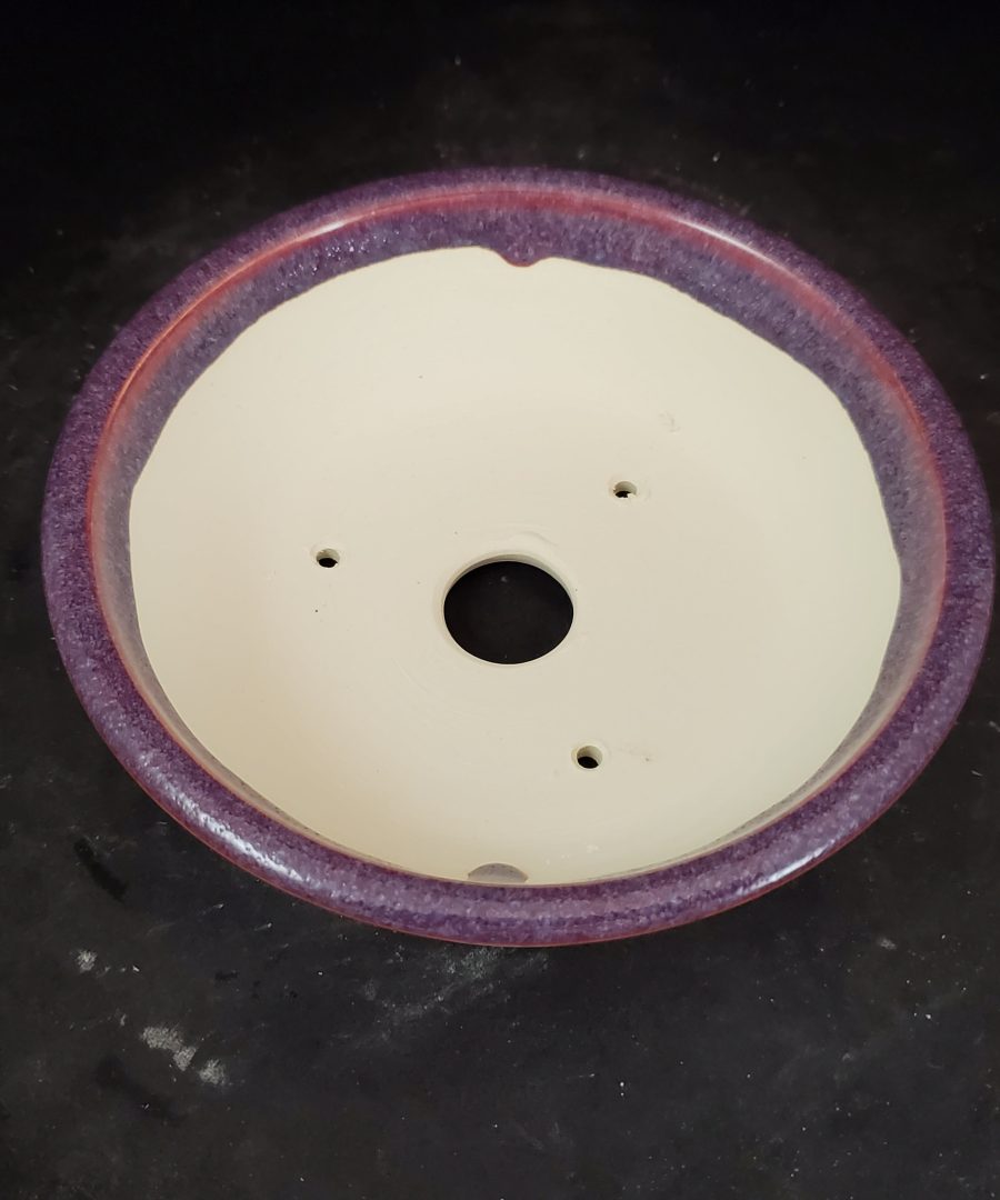 Handcrafted Marbled Ceramic Bonsai Pot with Saucer