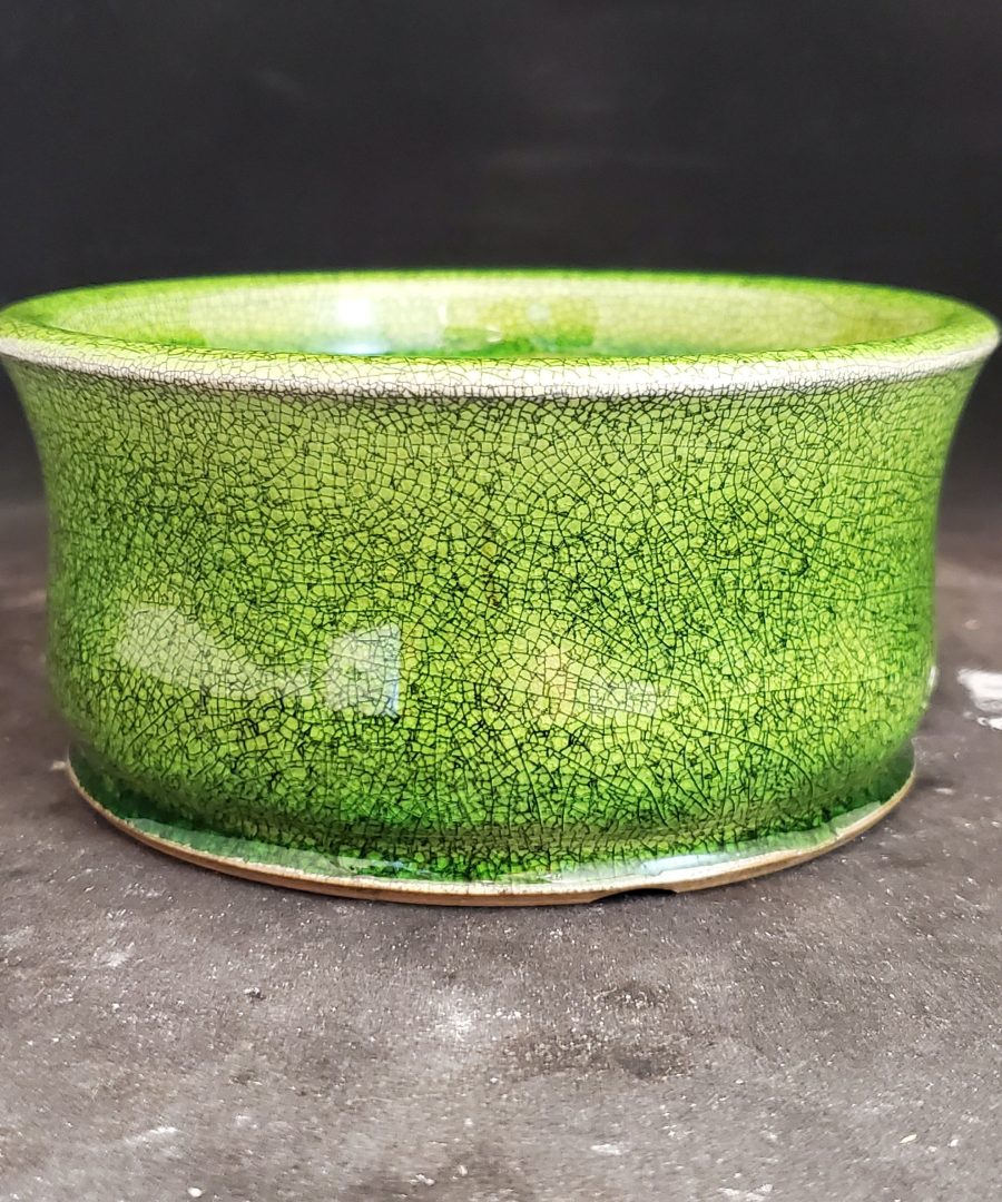 Crackled Glaze Flared-rim Ceramic Bonsai Pot