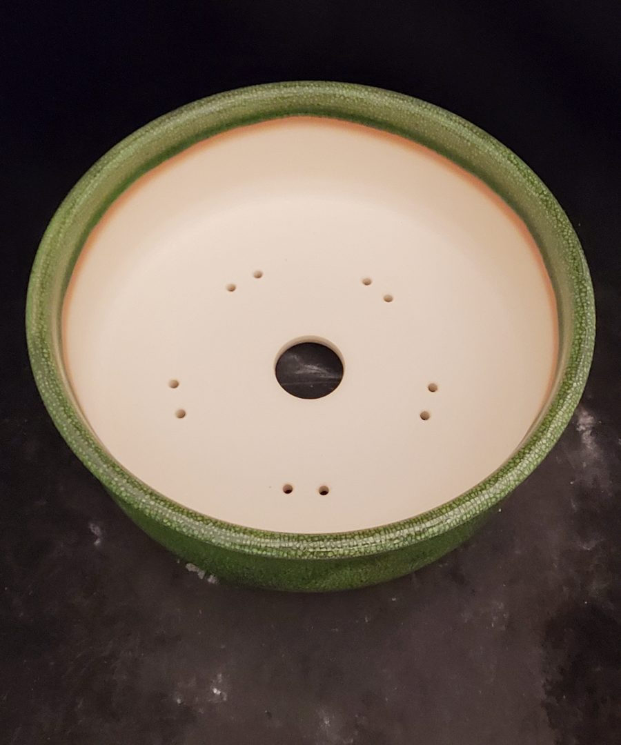 Crackled Glaze Ceramic Bonsai Pot with Footed Support