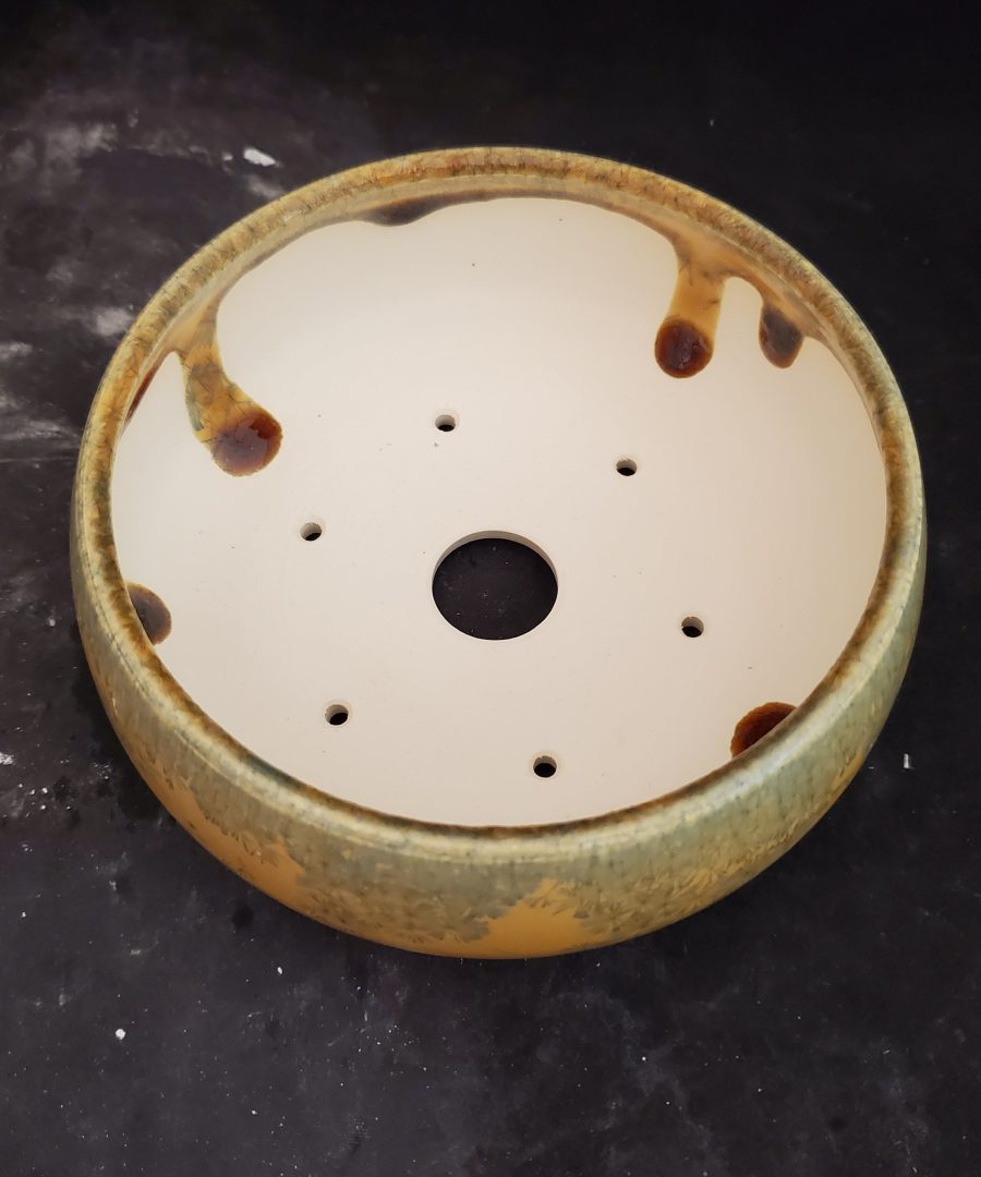 Crackled Glaze Dandelion-pattern Ceramic Bonsai Pot