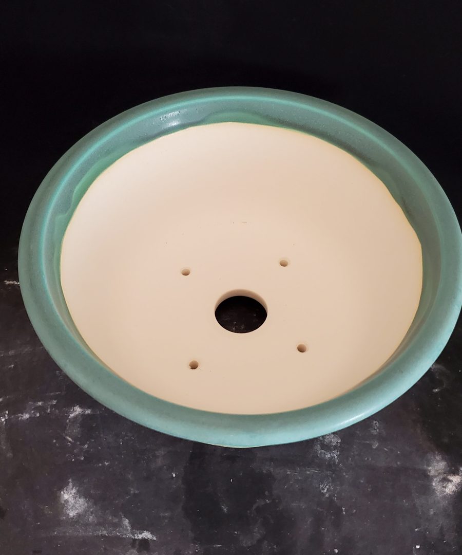 Crackled-glaze Footed Flared-rim Ceramic Bonsai Pot