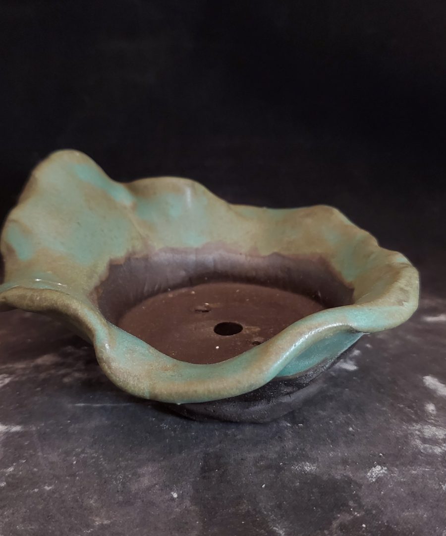 Ruffled-rim Ceramic Bonsai Pot