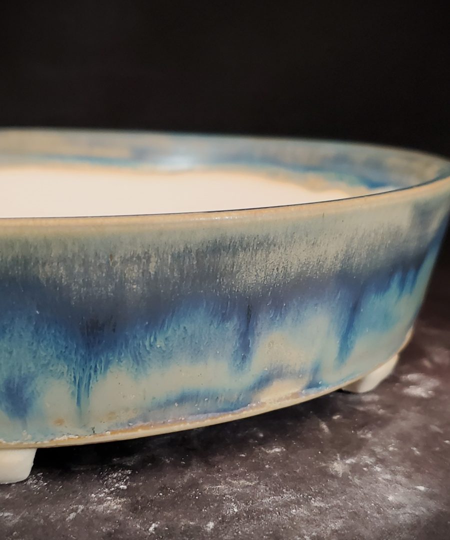 Dripped-gradient Glaze Ceramic Footed Bonsai Pot