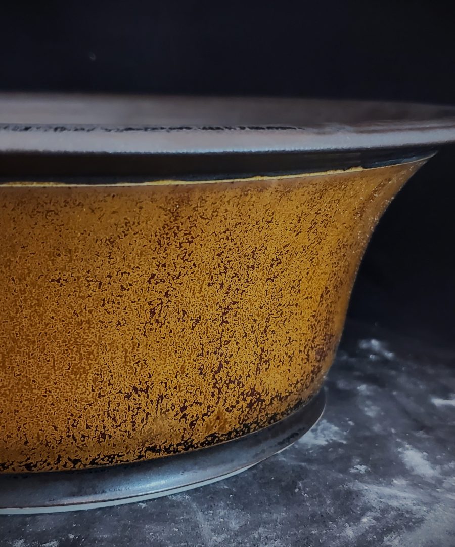 Speckled Flared-rim Ceramic Bonsai Pot