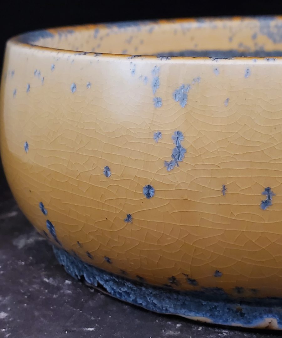 Speckled Crackle-glazed Ceramic Bonsai Pot
