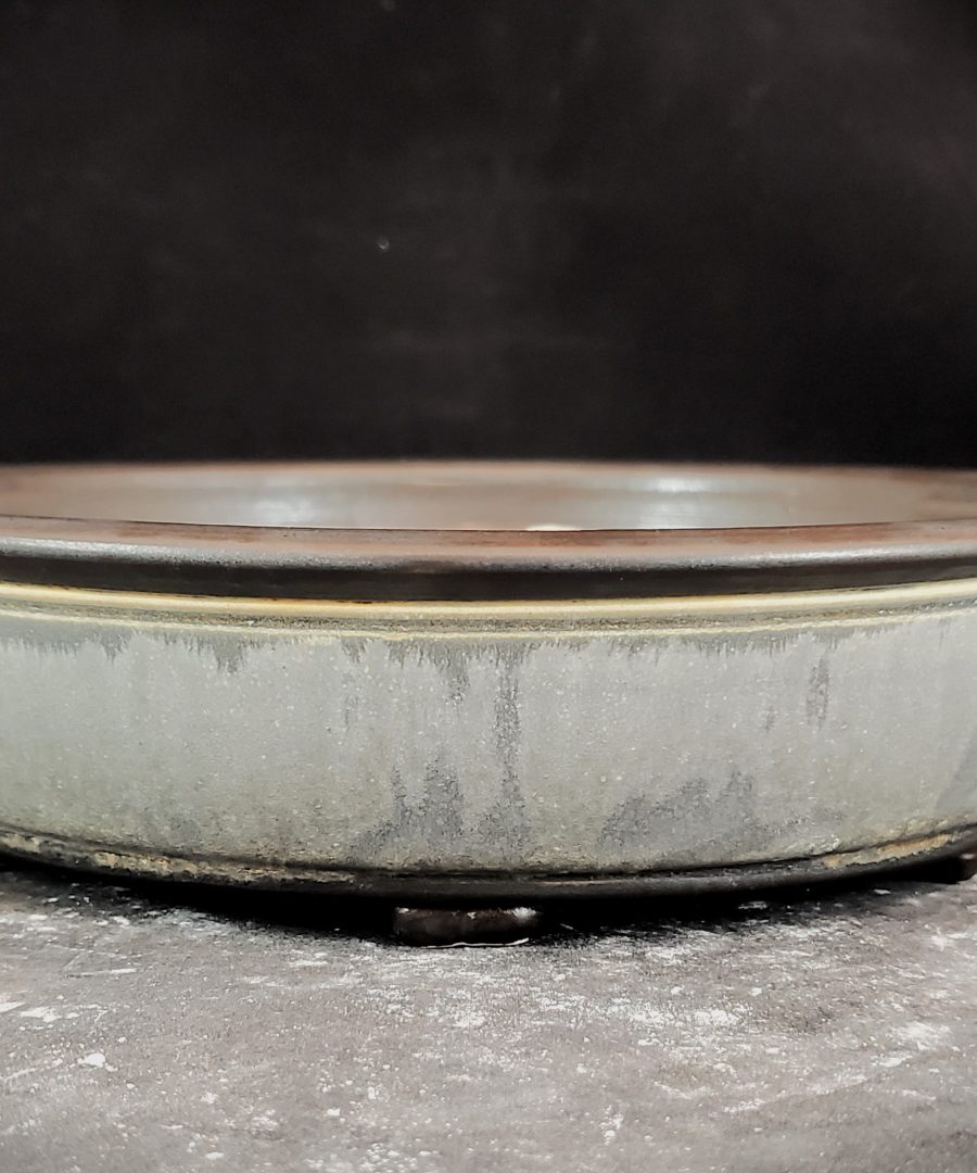 Dripped-textured Ceramic Footed Bonsai Pot
