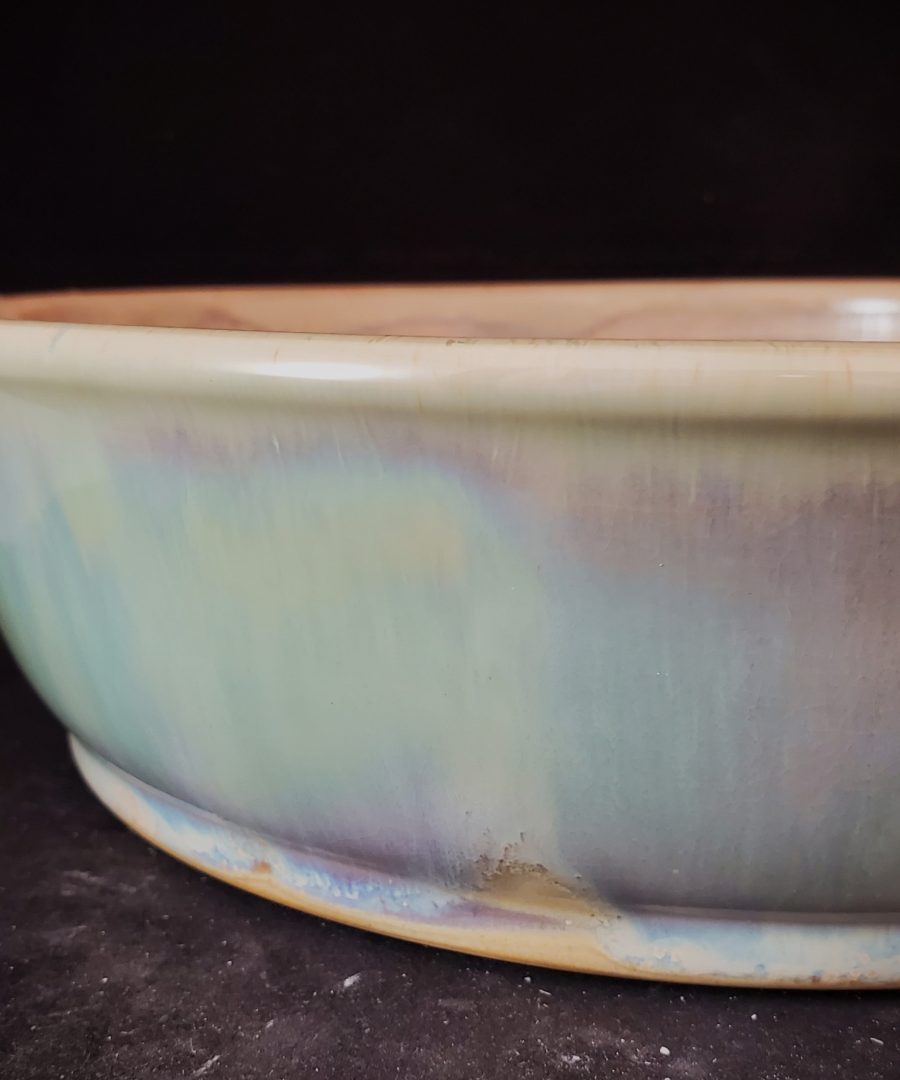 Iridescent-marbled Ceramic Bonsai Pot