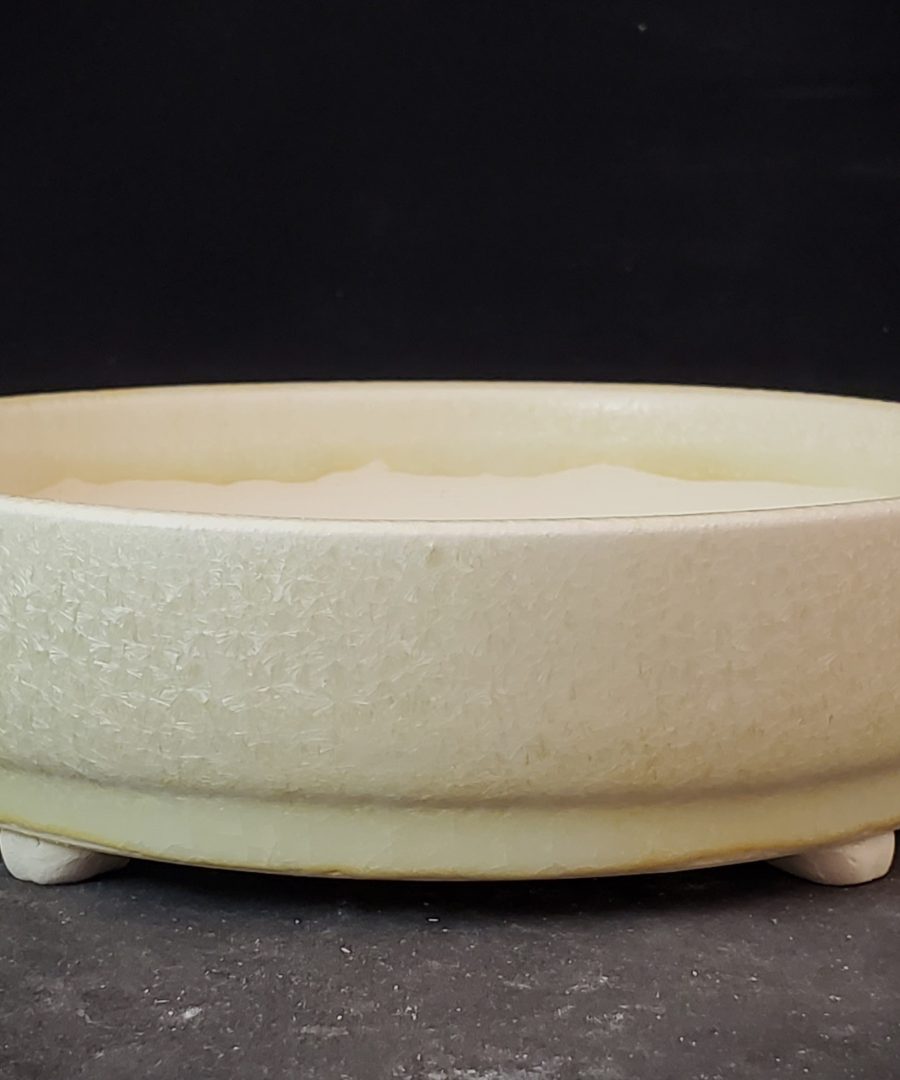 Crackle-textured Ceramic Bonsai Pot