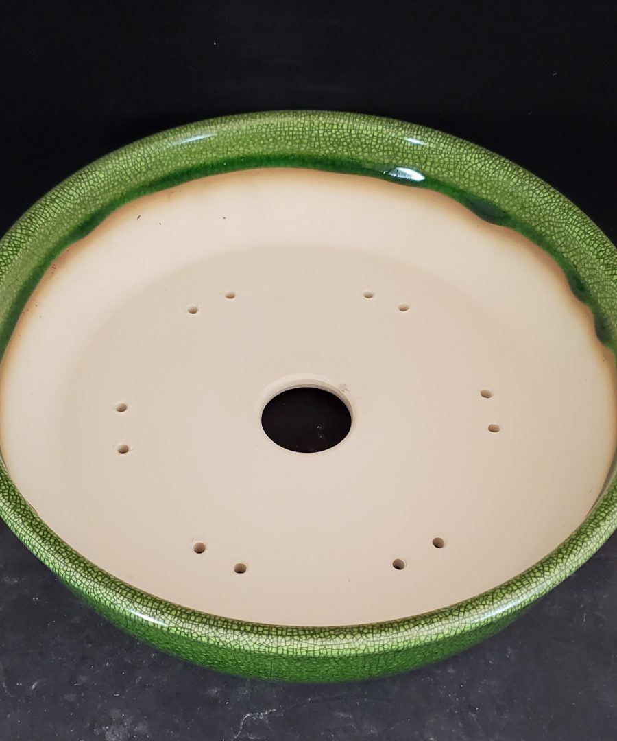 Crackle-patterned Ceramic Bonsai Pot