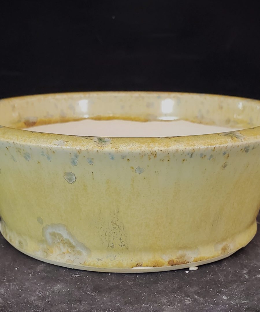 Speckled-marbled Flared-rim Ceramic Bonsai Pot