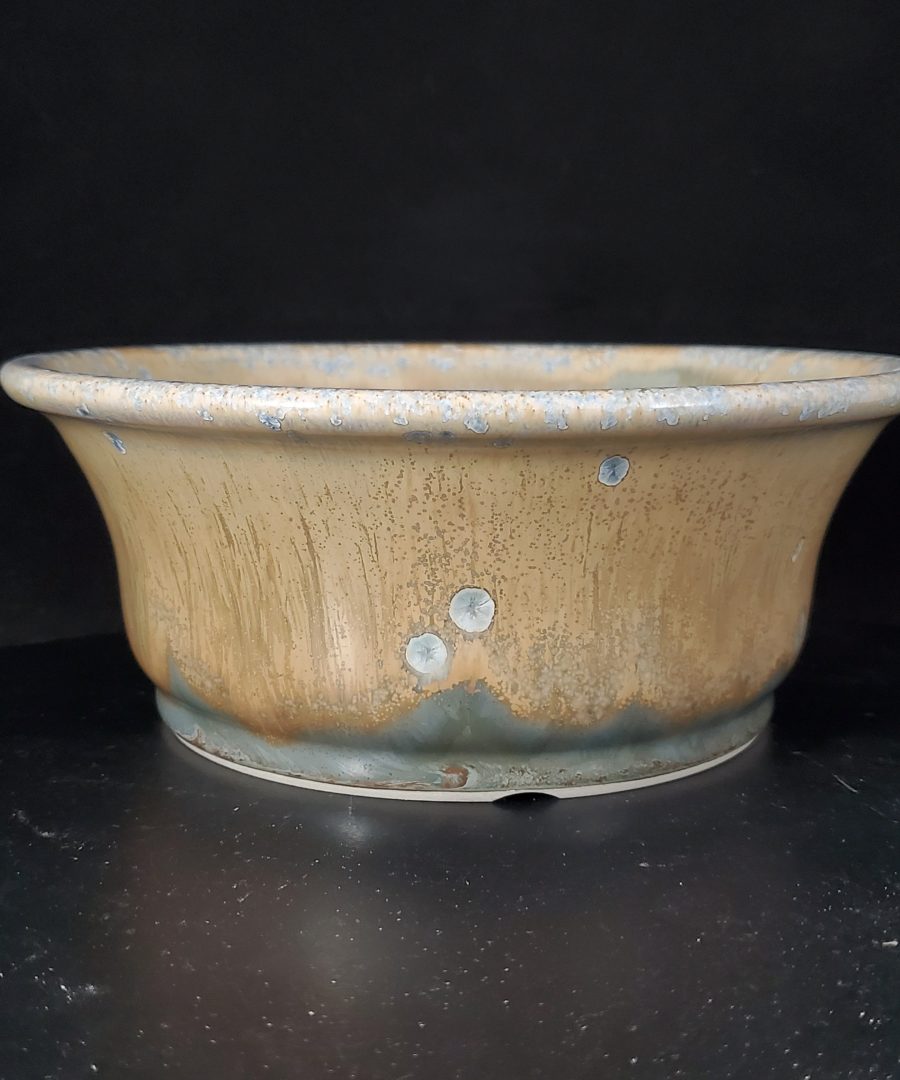 Starburst-motif Flared-rim Ceramic Bonsai Pot
