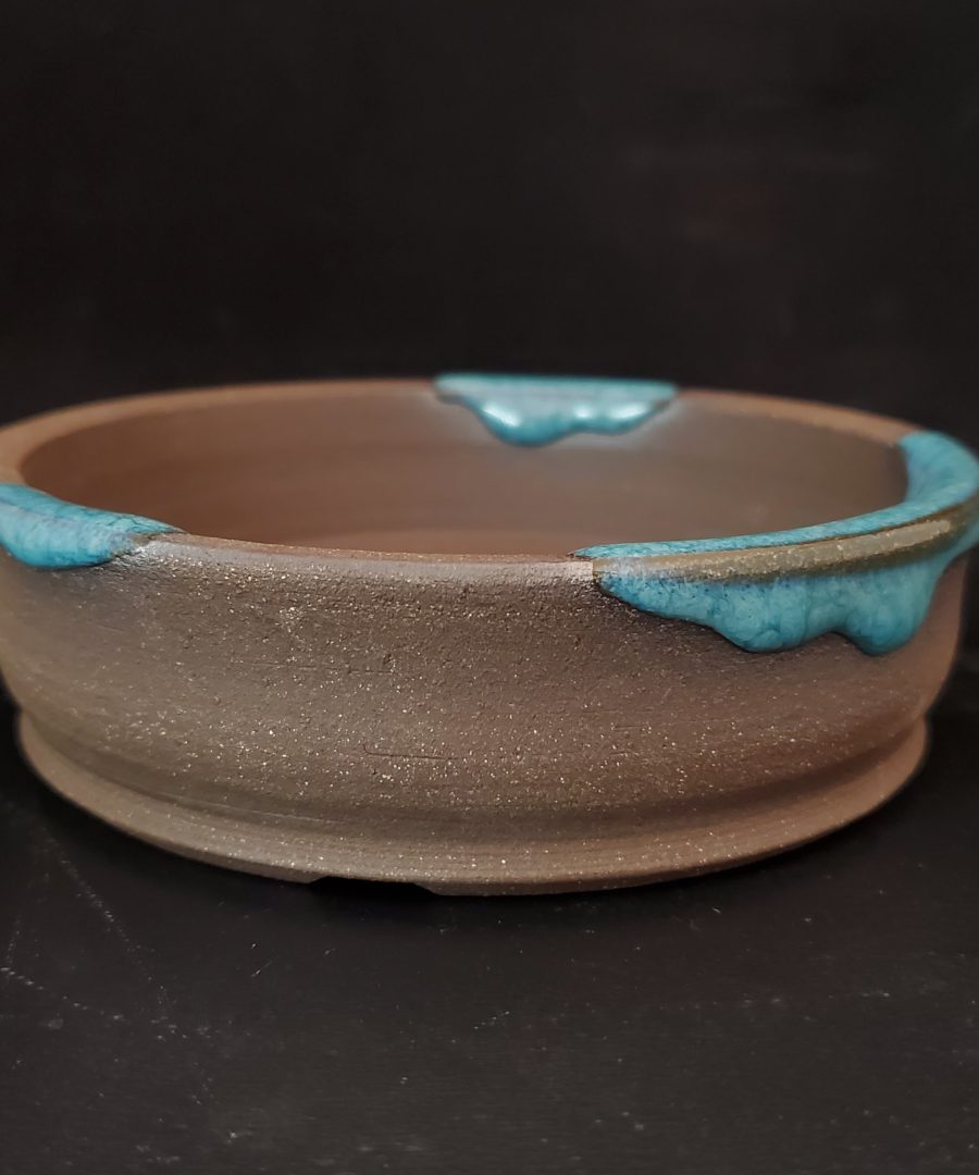 Dripped-glaze Footed Ceramic Bonsai Pot