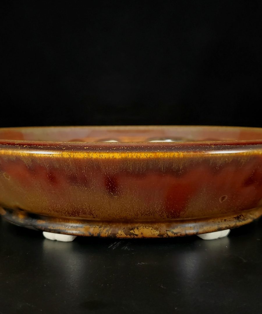 Marbled Glaze Footed Ceramic Bonsai Pot