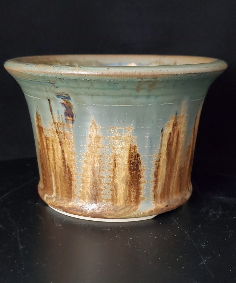 Organic-drip Glaze Flared-rim Ceramic Bonsai Pot