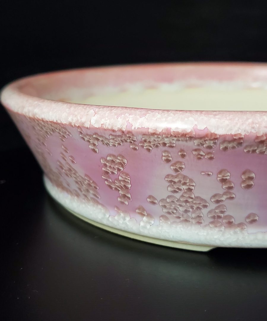Crystalline-spot Glaze Flared-rim Ceramic Bonsai Pot
