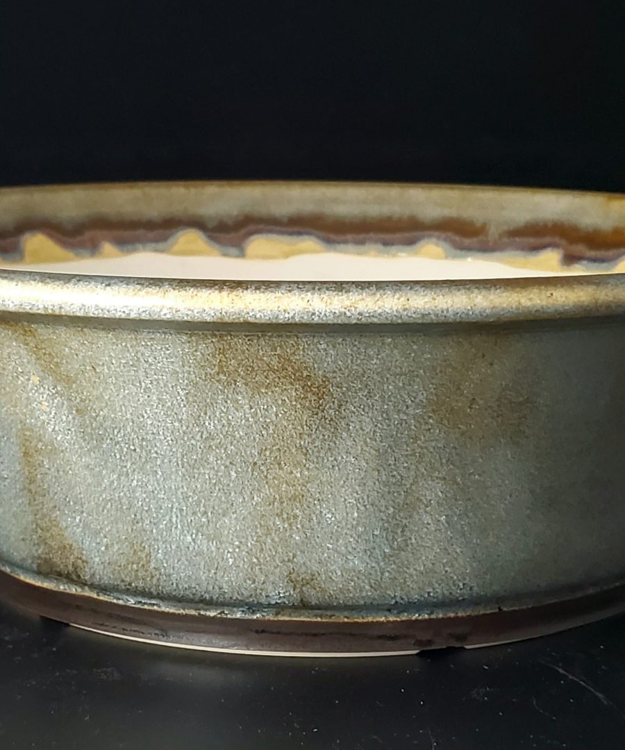 Organic-glaze Flared-rim Ceramic Bonsai Pot