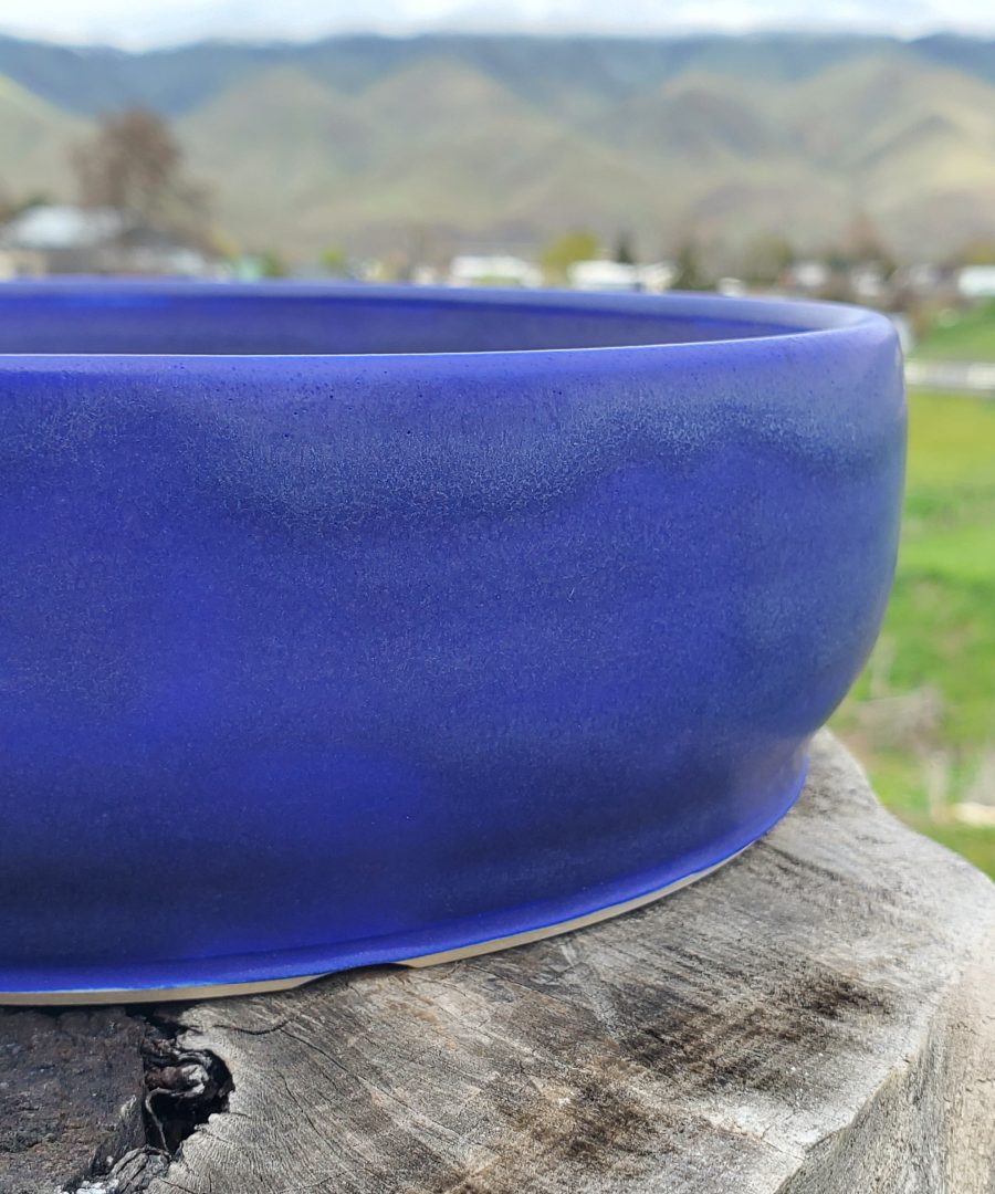 Smooth-curved Flared-rim Ceramic Bonsai Pot