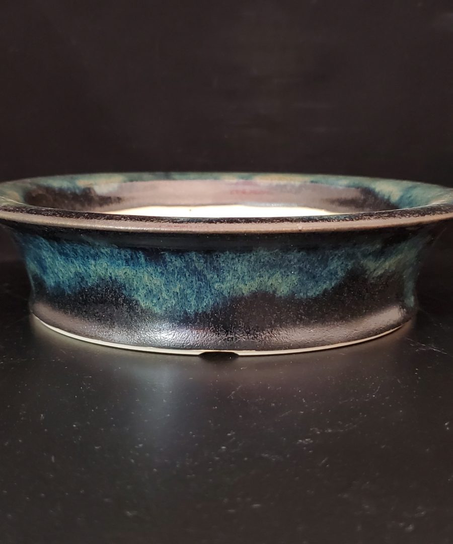 Marbled Glaze Flared-rim Ceramic Plant Saucer