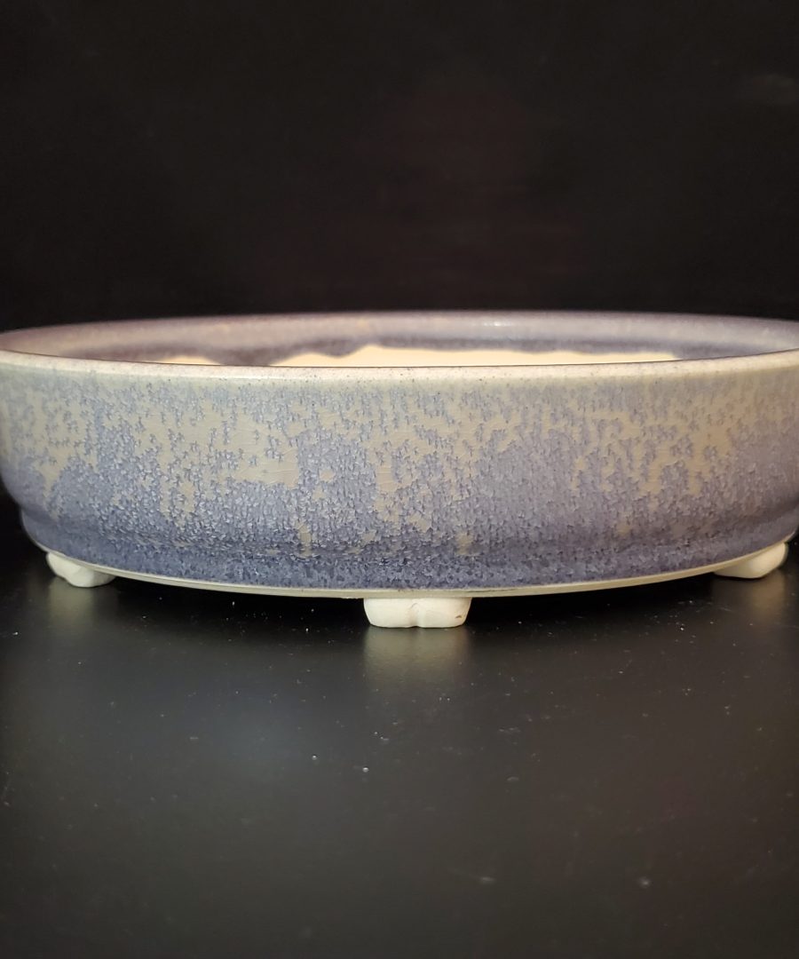 Crackled-glaze Footed Ceramic Bonsai Pot