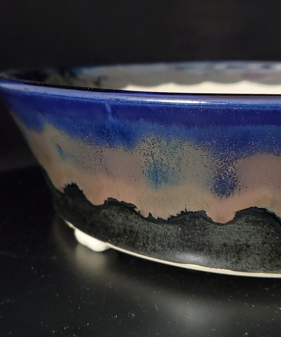Landscape-inspired Glaze Footed Ceramic Bonsai Pot