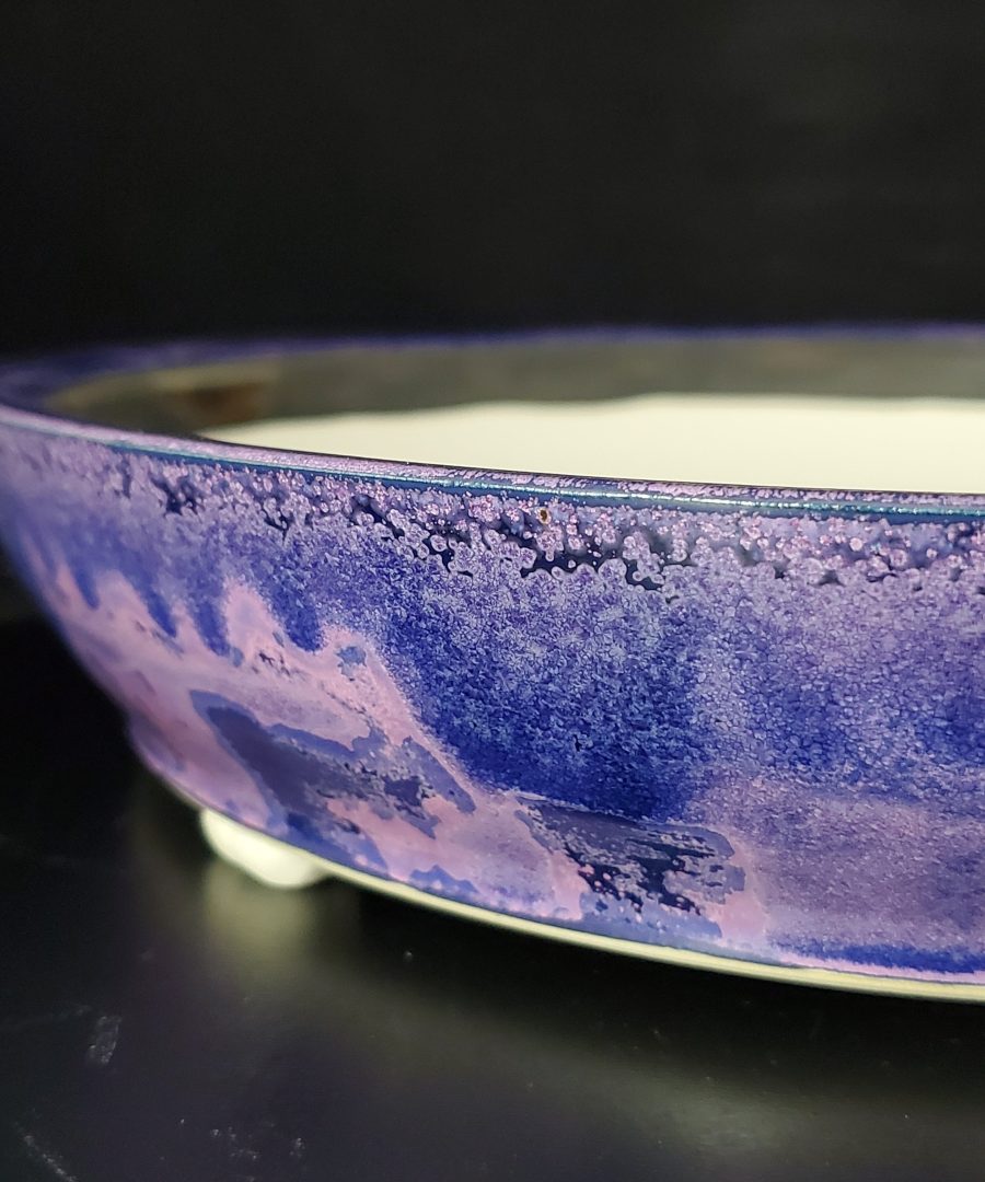 Marbled-abstract Ceramic Bonsai Pot