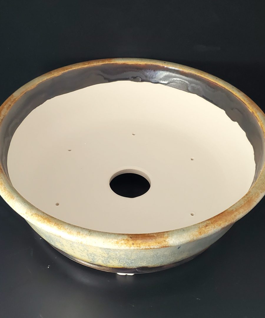 Crackled-glaze Ceramic Bonsai Pot