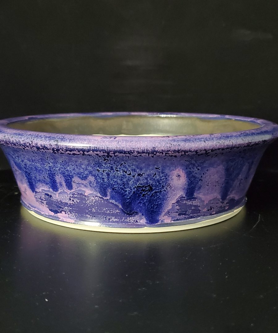 Marbled-spotted Flared-rim Ceramic Bonsai Pot
