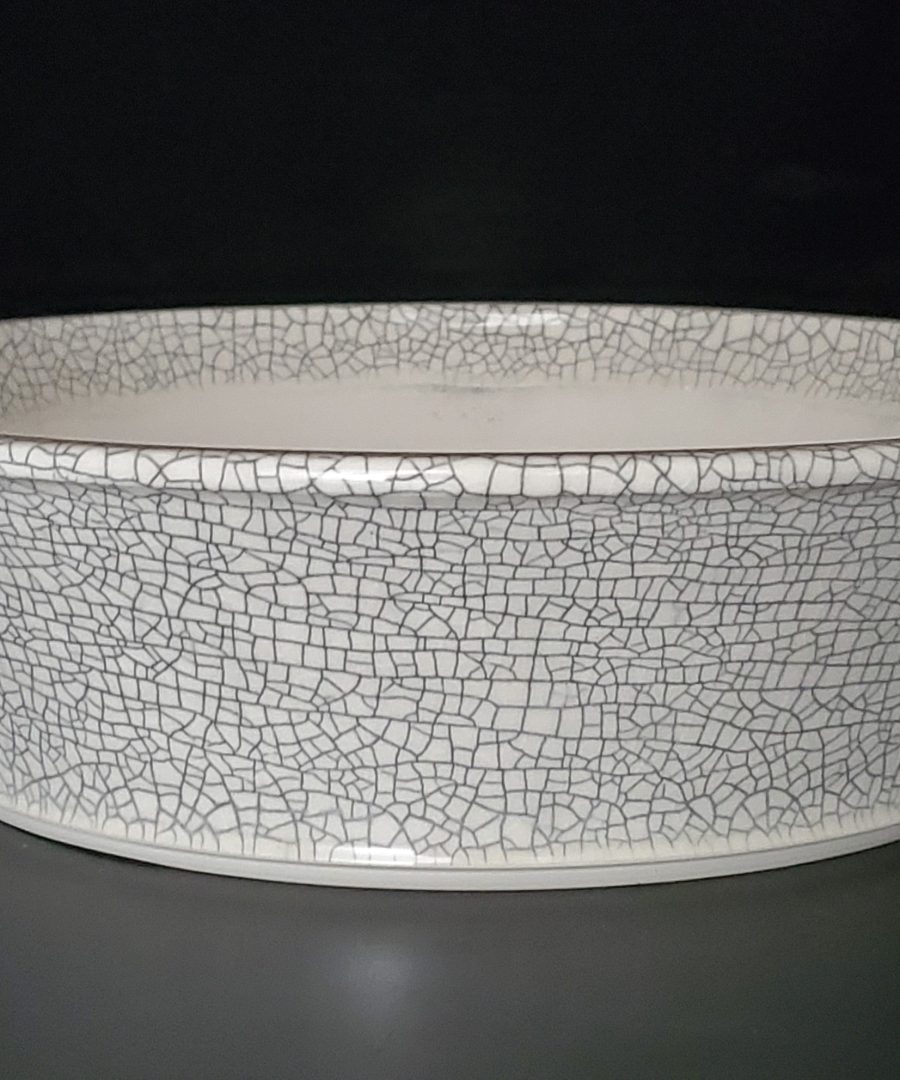 Crackle-glaze Shallow Ceramic Bonsai Pot