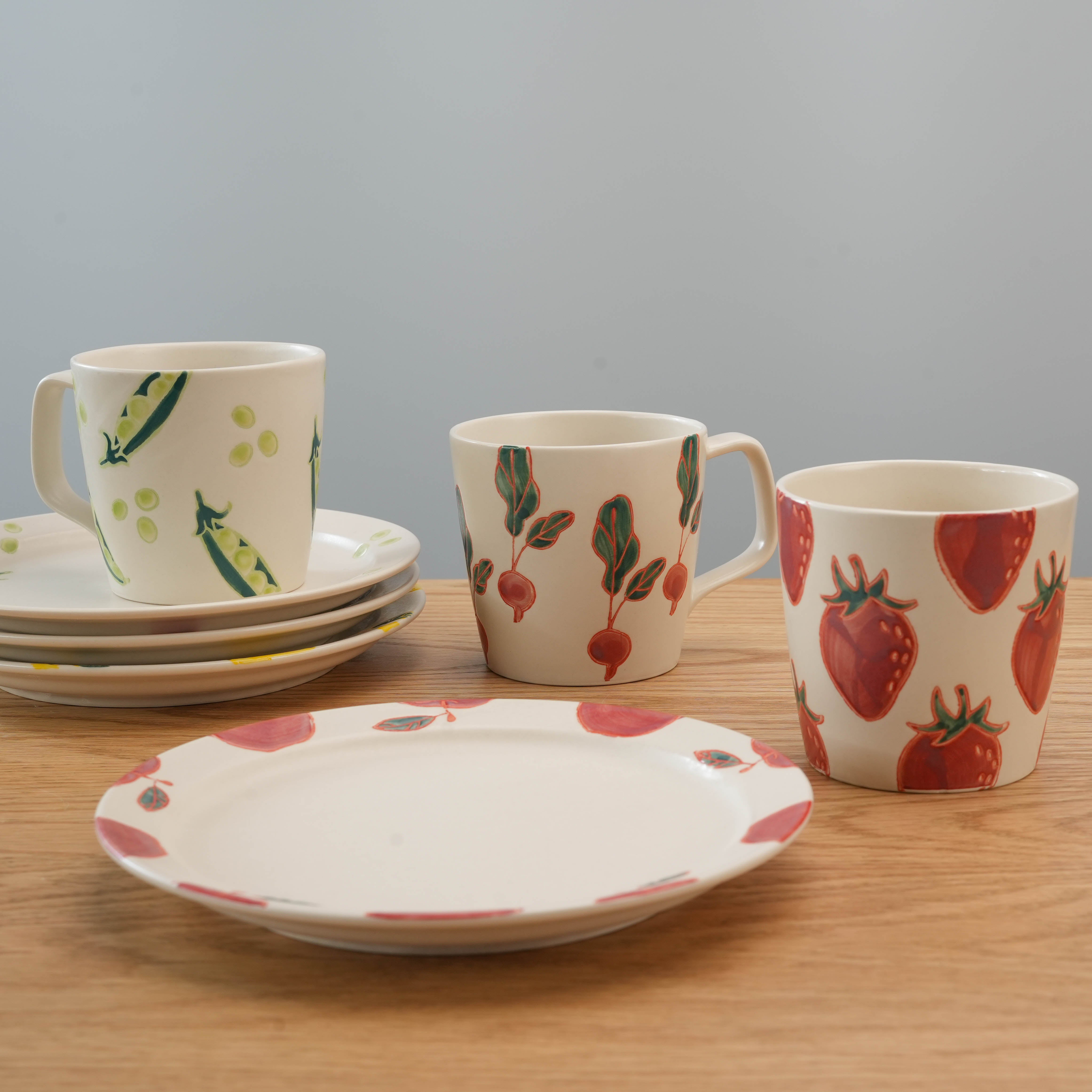 Vegetable Fruit Mug and Plate Set