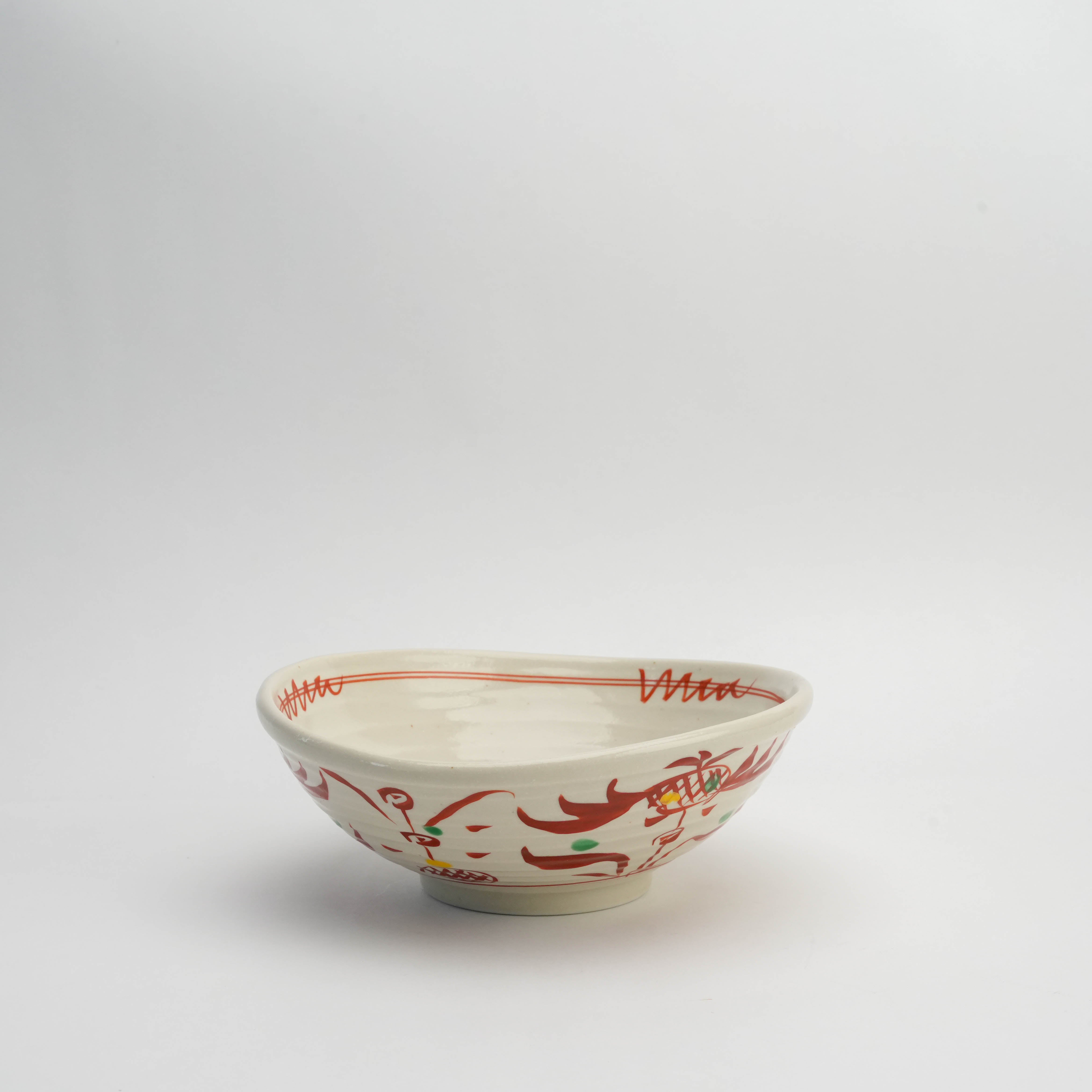 Hand-painted shallow bowl