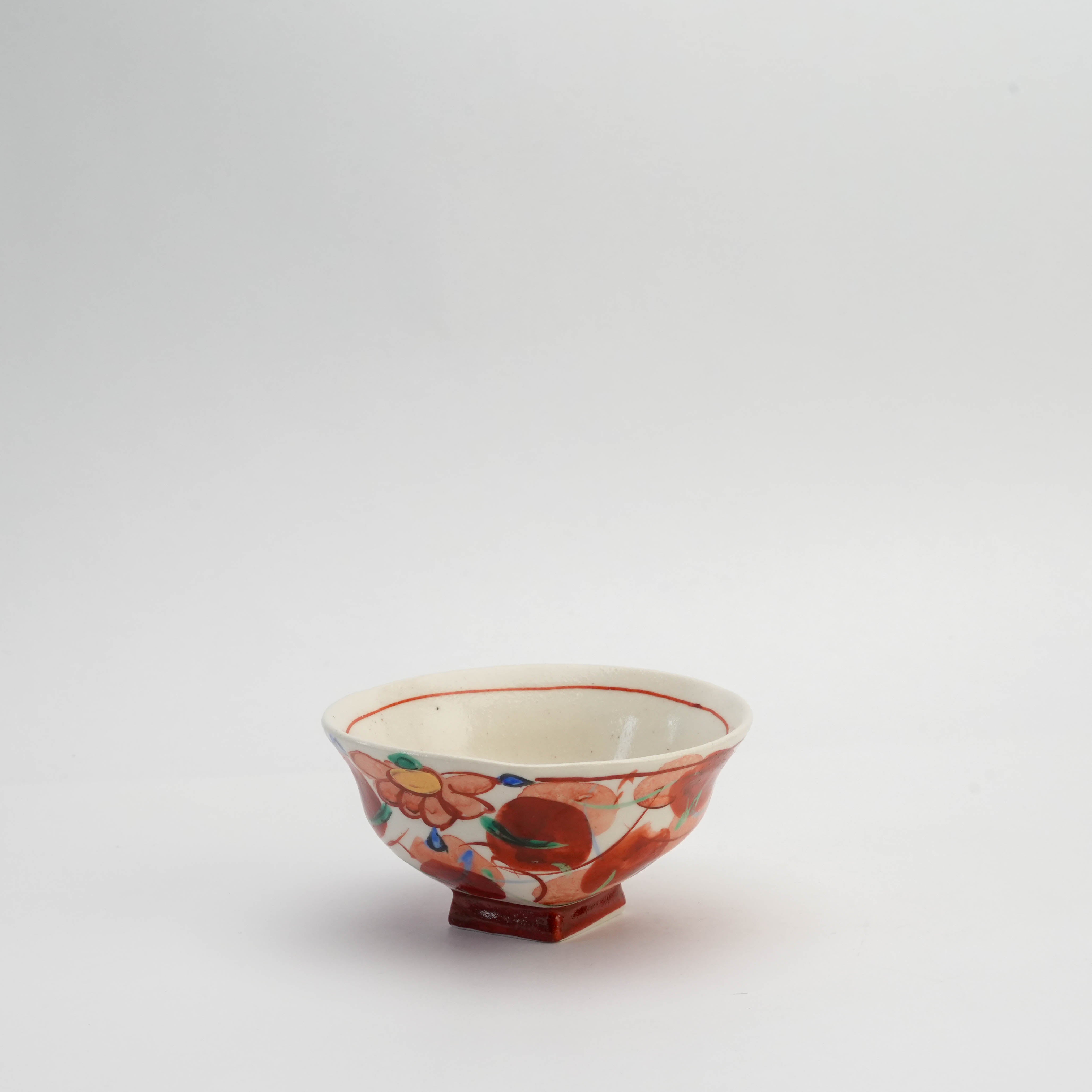Floral bowl with square base